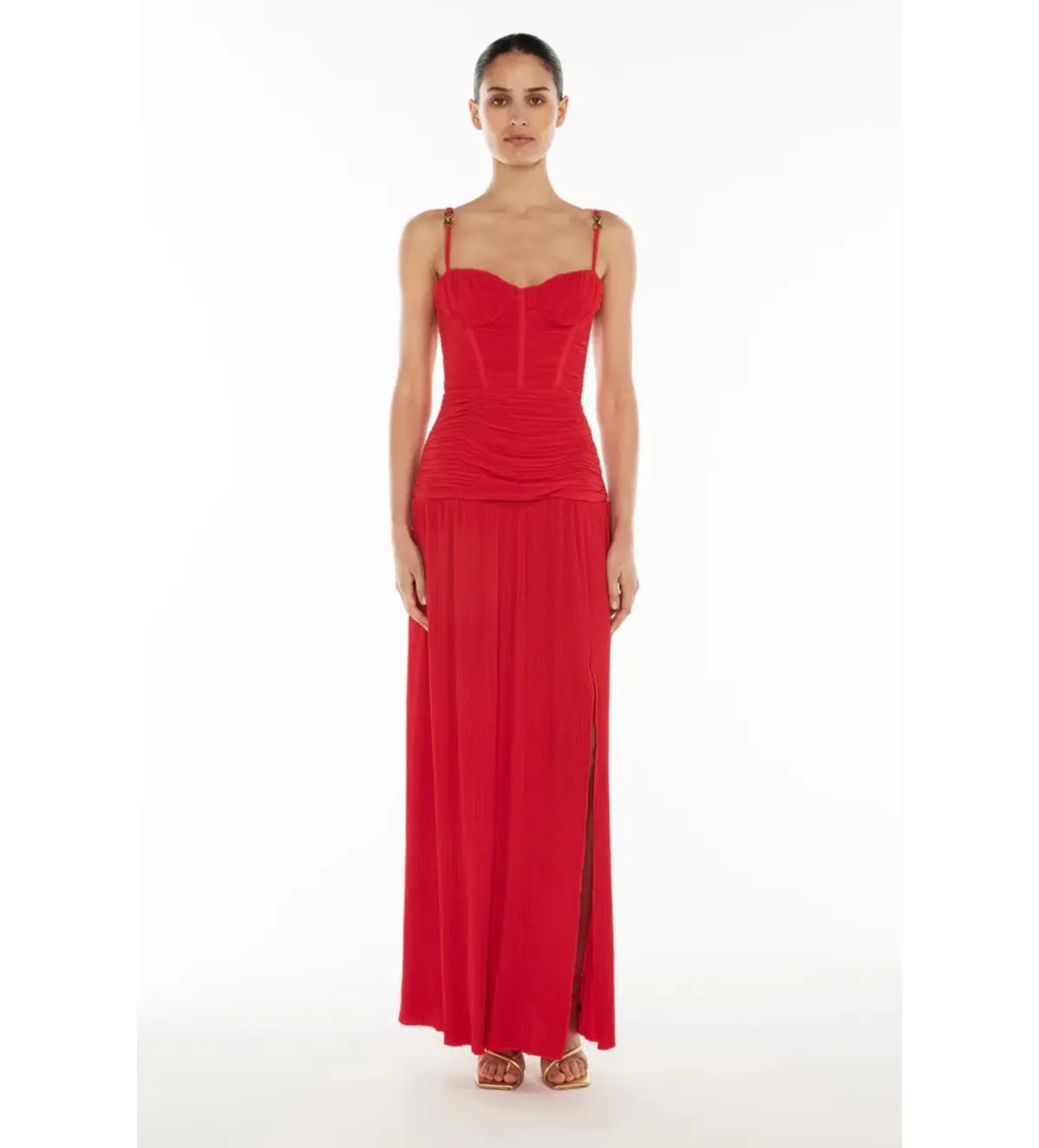 Manning Cartell Double Time Pleat Dress Red Size AU 14 photo 2