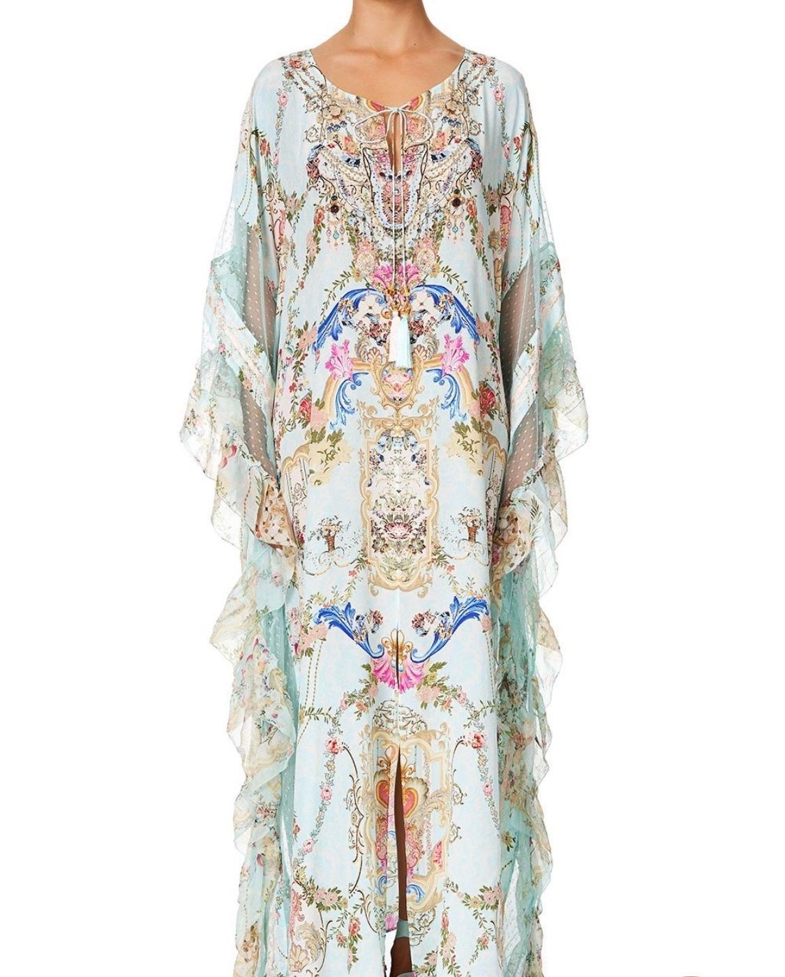 Camilla Kaftan With Lace Frill Panels Print Size 10 photo 2