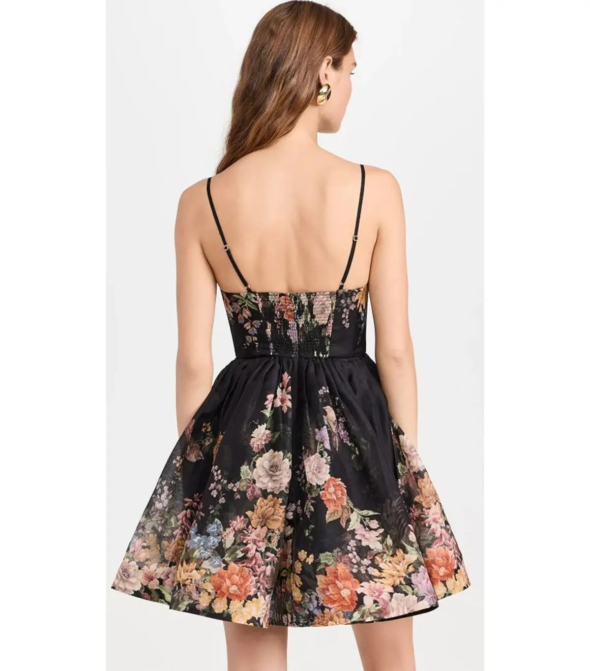Zimmermann Pavilion V Neck Mini Dress in Black Multi Floral Size 3 / AU 14 photo 4