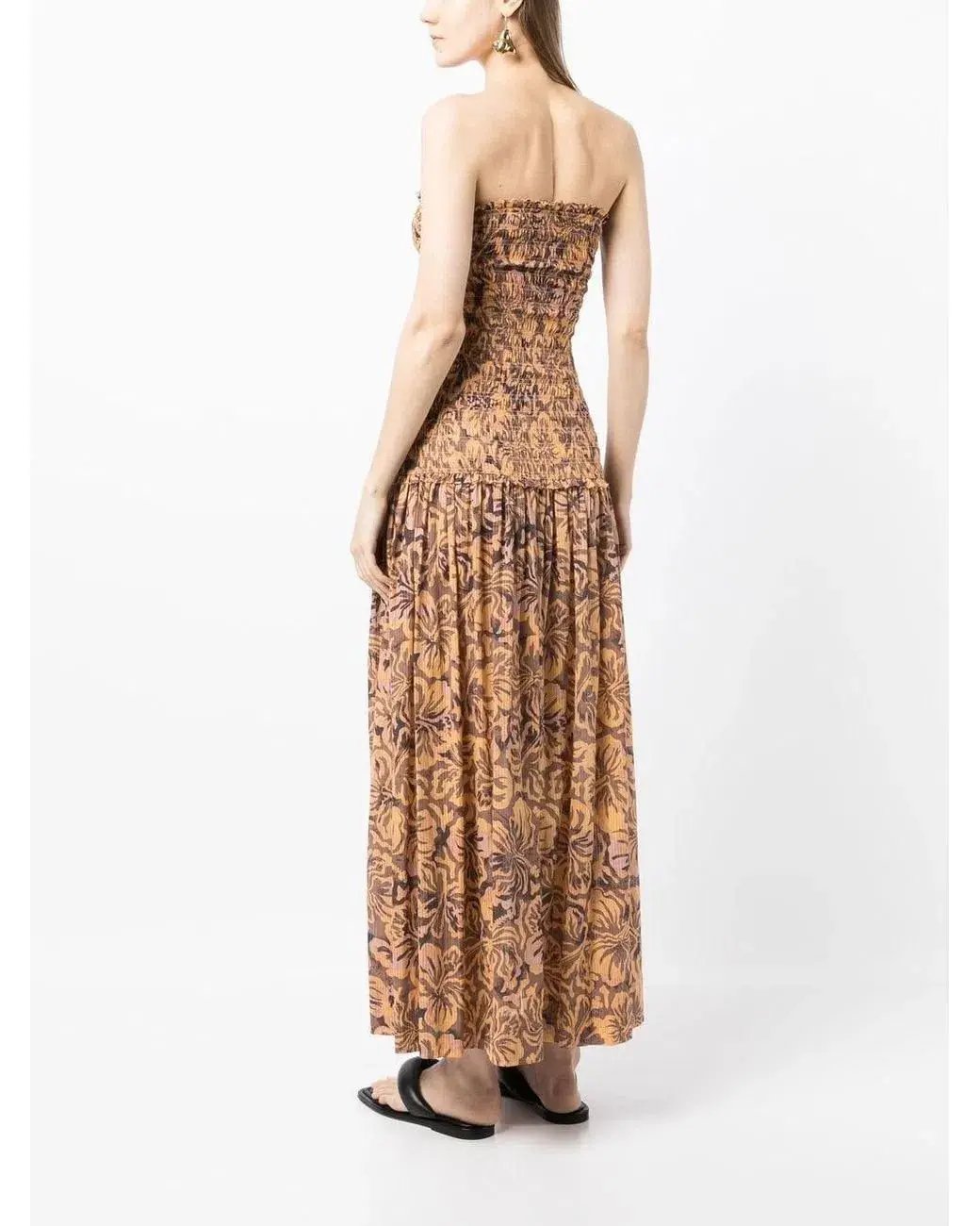 Bec & Bridge Samara Strapless Shirred Maxi Dress Floral Size 8 photo 3
