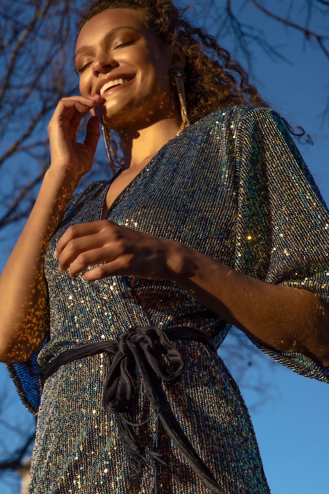 Fantasia Wrap Dress - Blue photo 4