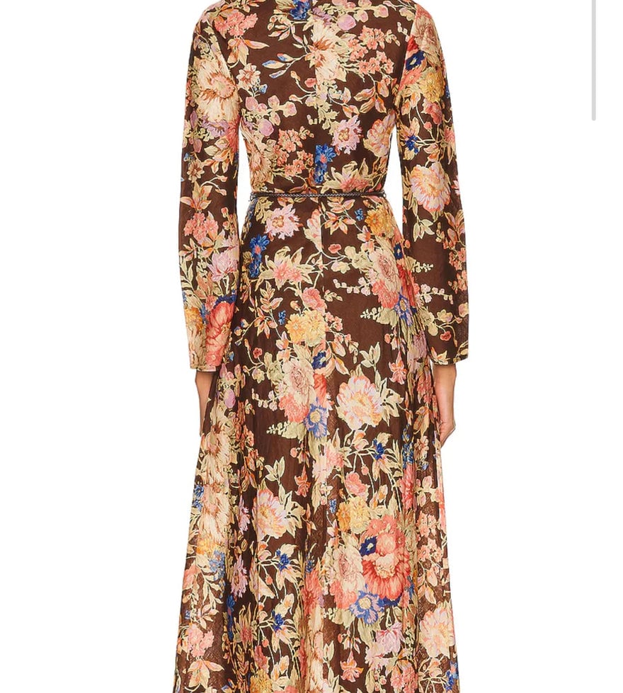 Zimmermann August Bias Dress Chocolate Floral photo 3
