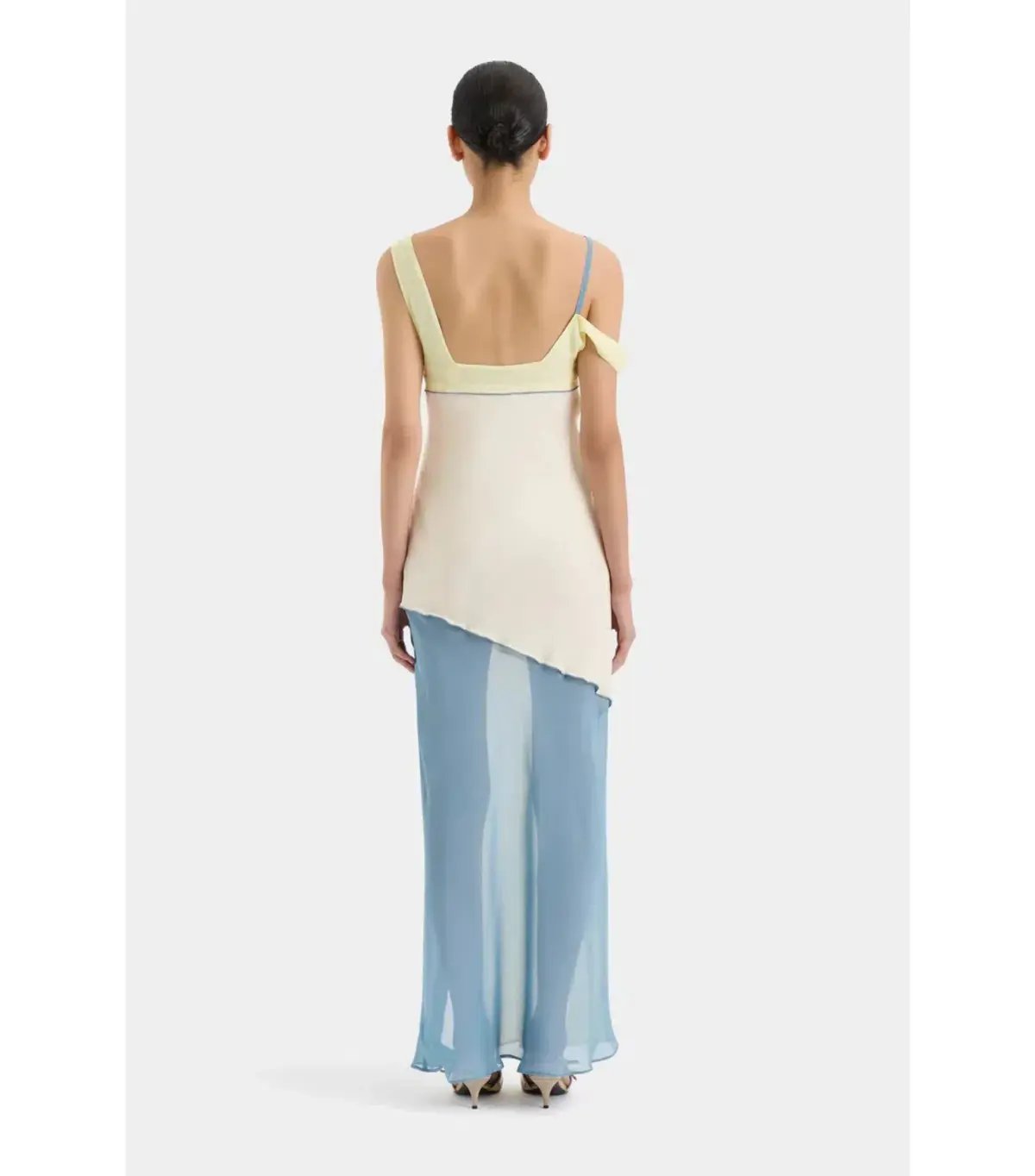 Sir The Label Thames Splice Midi Dress in Ecru Multi Size 0 / AU 6 photo 3