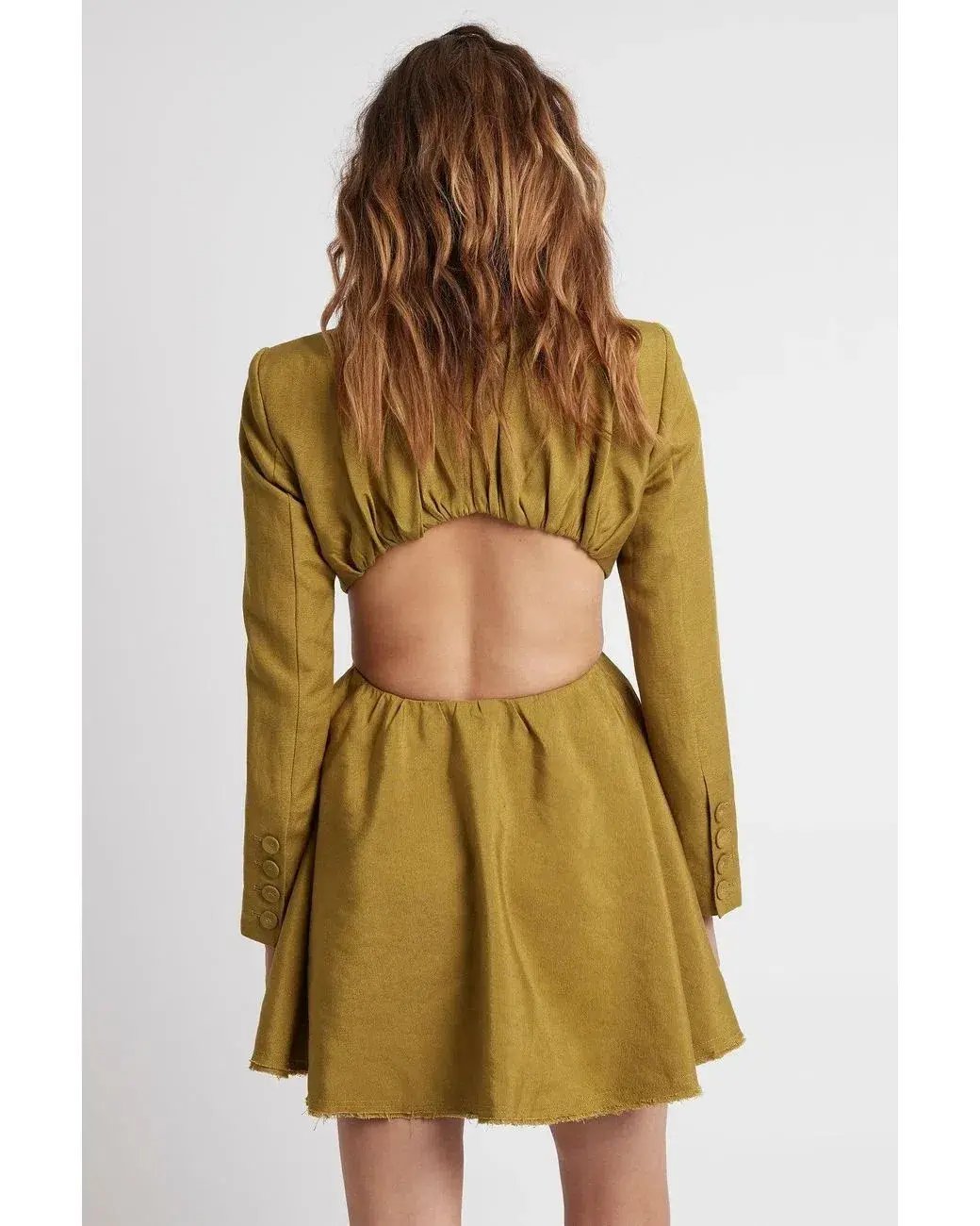 Aje  Martino Cut out Jacket Dress Green Size 14 photo 2