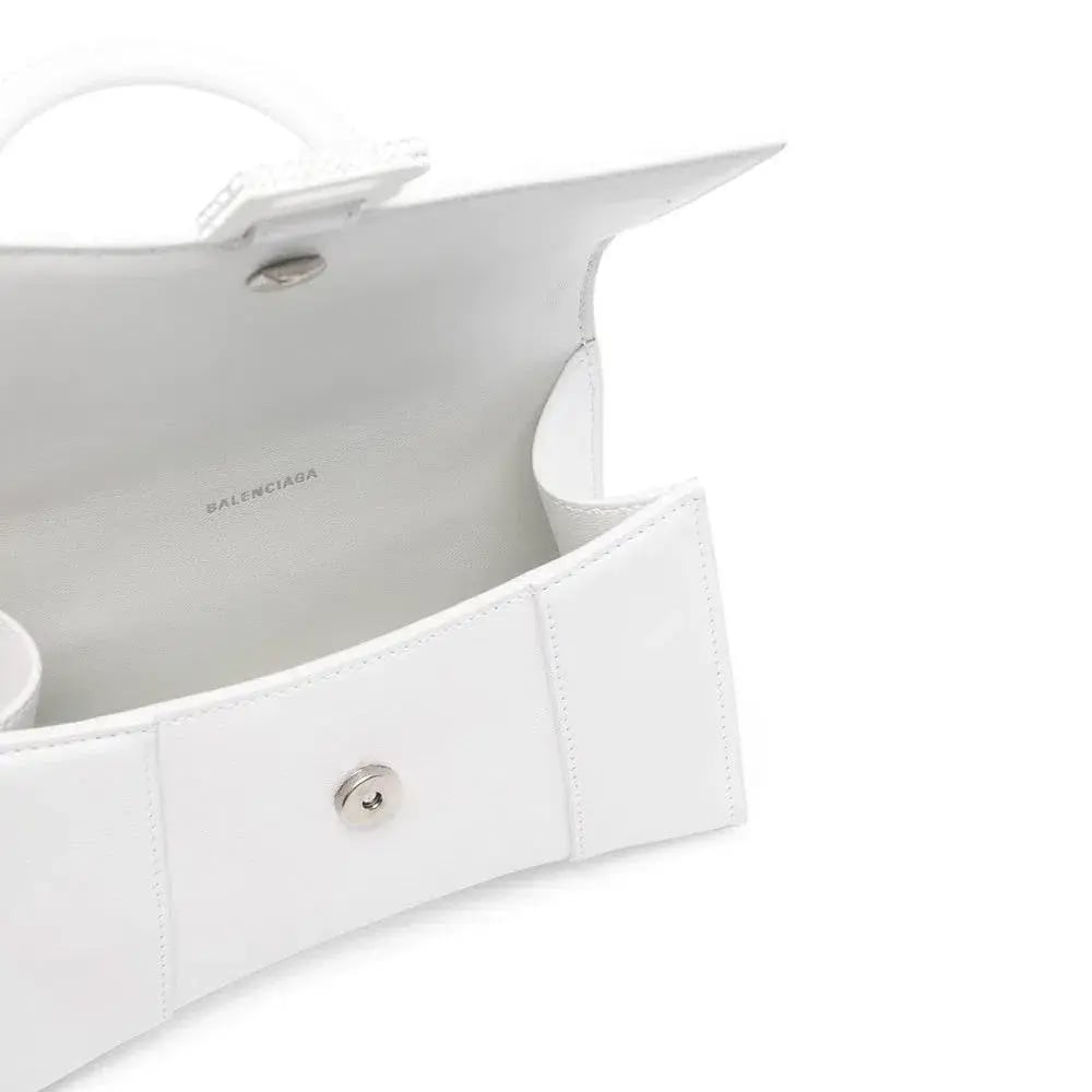 Balenciaga Hourglass Bag Crystal Logo White Size XS photo 3