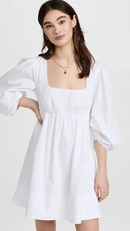 Staud Sophie Babydoll Mini Dress White Size 8 photo 2