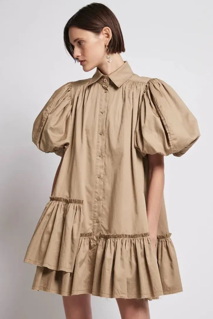Aje Ambience Shirt Dress Brown Size 8 photo 2