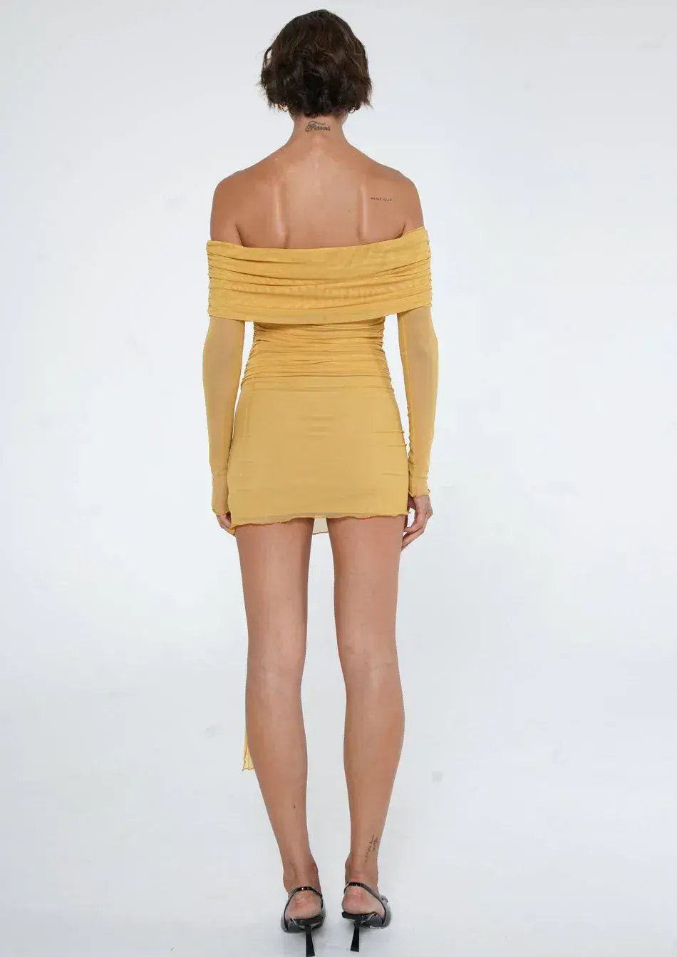 BENNI - Yasmin Mini Dress in Mustard Size AU 8 photo 2
