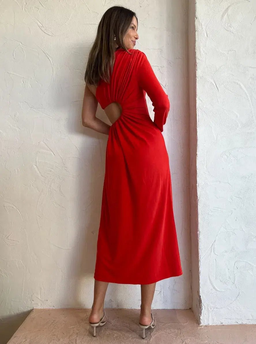 Acler Stanmore Midi Dress Red Size AU 8 photo 3
