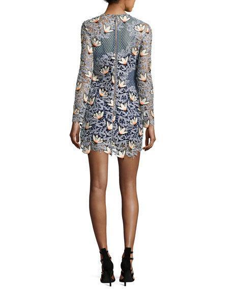 Self Portrait Guipure Lace Mini Dress Size 10 photo 5