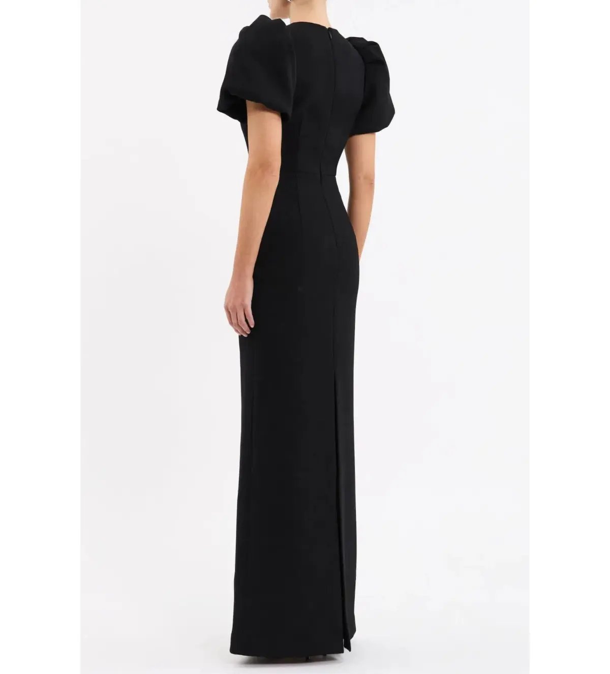Rebecca Vallance Violetta Puff Sleeve Gown Maxi Black Size AU 12 photo 3