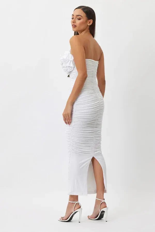 Bianca & Bridgett Tara Midi Dress White Size 8 photo 3