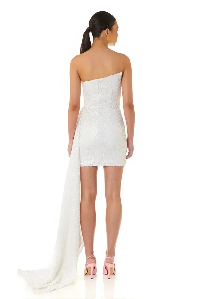 Eliya the Label Kamilla Dress White Sequin Size XL/Au 14 photo 4