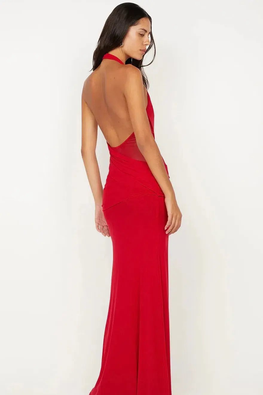 Bec & Bridge Deija Halter Maxi Red Size AU 8 photo 2