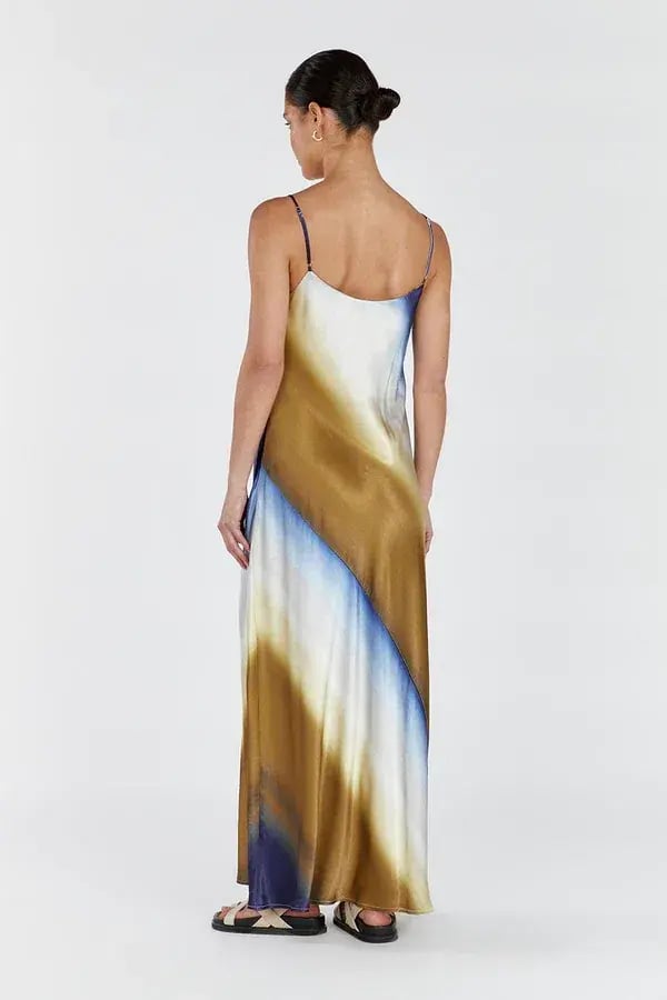 Dissh Denai Ombre Satin Maxi Dress Multi Size 10 photo 2