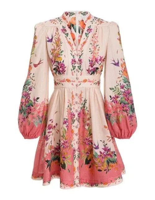 Zimmerman Tropicana Plunge Mini Dress Floral Size 1/AU 10 photo 3