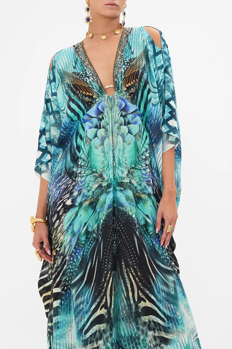 Camilla Split Sleeve Kaftan with Hardware - Azure Allure photo 3