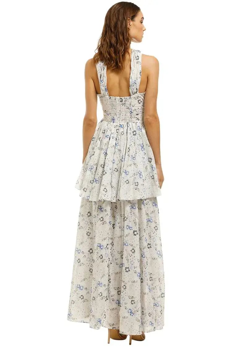 AJE Fraser Maxi Dress in Cream Print Size 8 photo 3