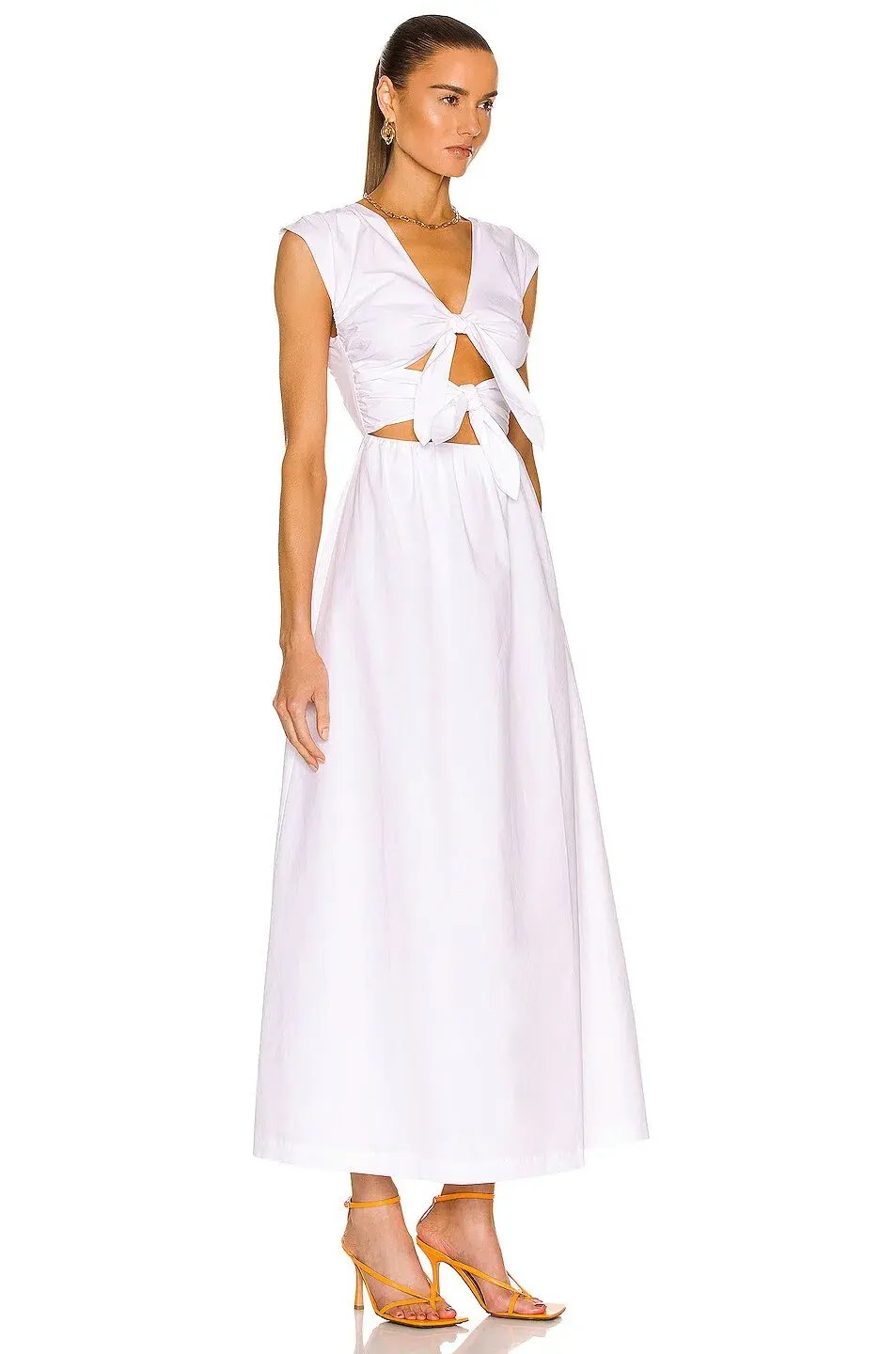 Sir The Label Anja Tie Midi Dress Chalk White Size 3 / 12 AU photo 2