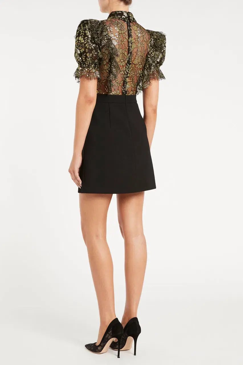 Rebecca Vallance Clementine Short Sleeve Mini Dress Black Size 12 photo 2