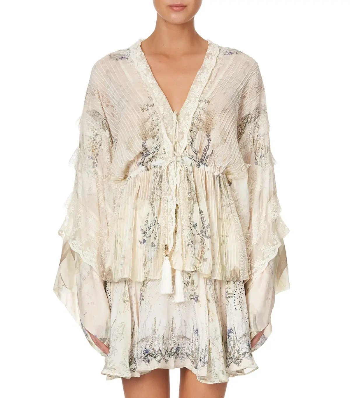 Camilla Tie Front Lace Insert Layer in Memories Of Moree Size M / AU 12 photo 2