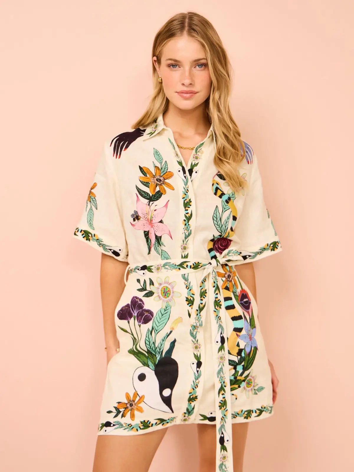 Alemais Meagan Mini Dress Multi Print Size 16 photo 2