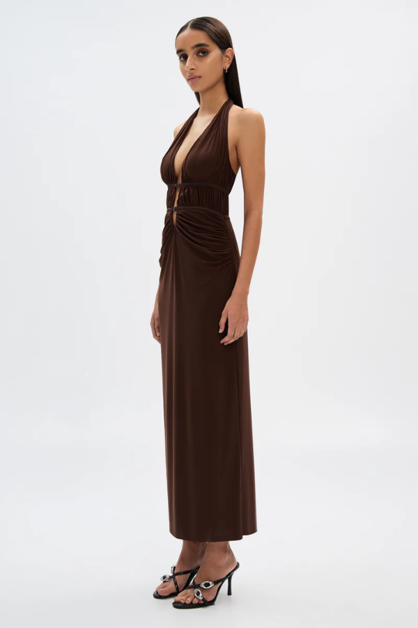MISHA CELINE MESH DRESS - ESPRESSO photo 4