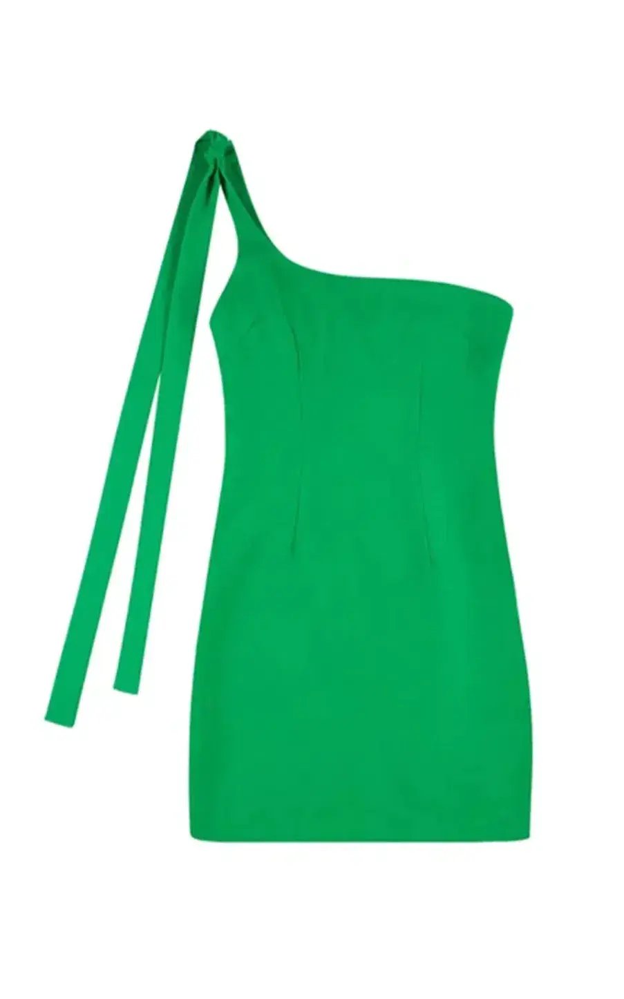 By Johnny Lean One Shoulder Mini Dress Jungle Green Size 8 photo 4