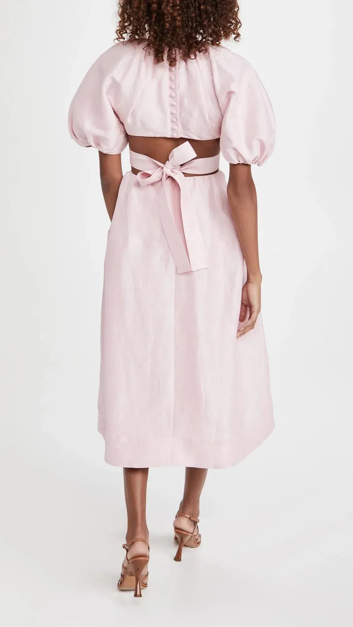 Aje Mimosa Cutout Midi Dress Pink Size 4 photo 2