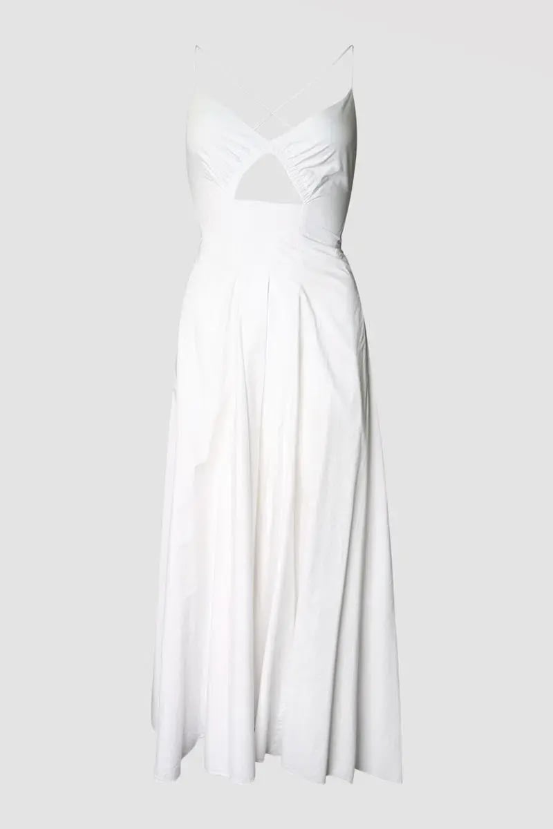 Scanlan Theodore Cotton Strappy Dress White Size 8 photo 3