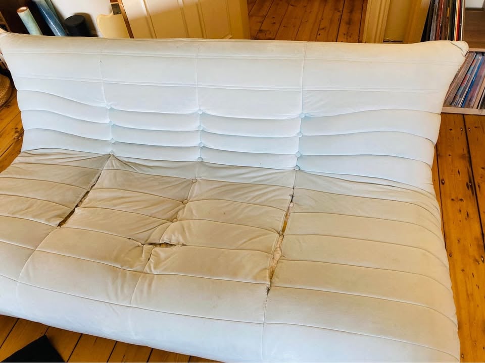 Three piece chenille Togo lounge set for sale photo 2