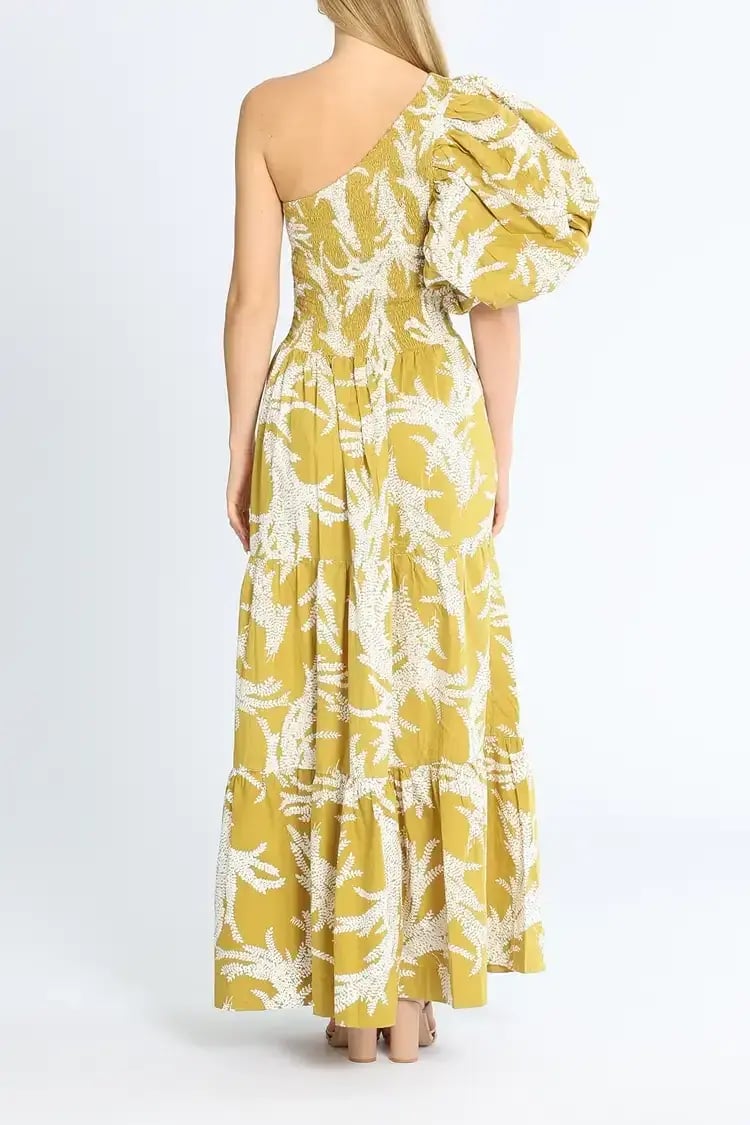 SWF  Puff Sleeve Maxi Dress Print Size 8 photo 3