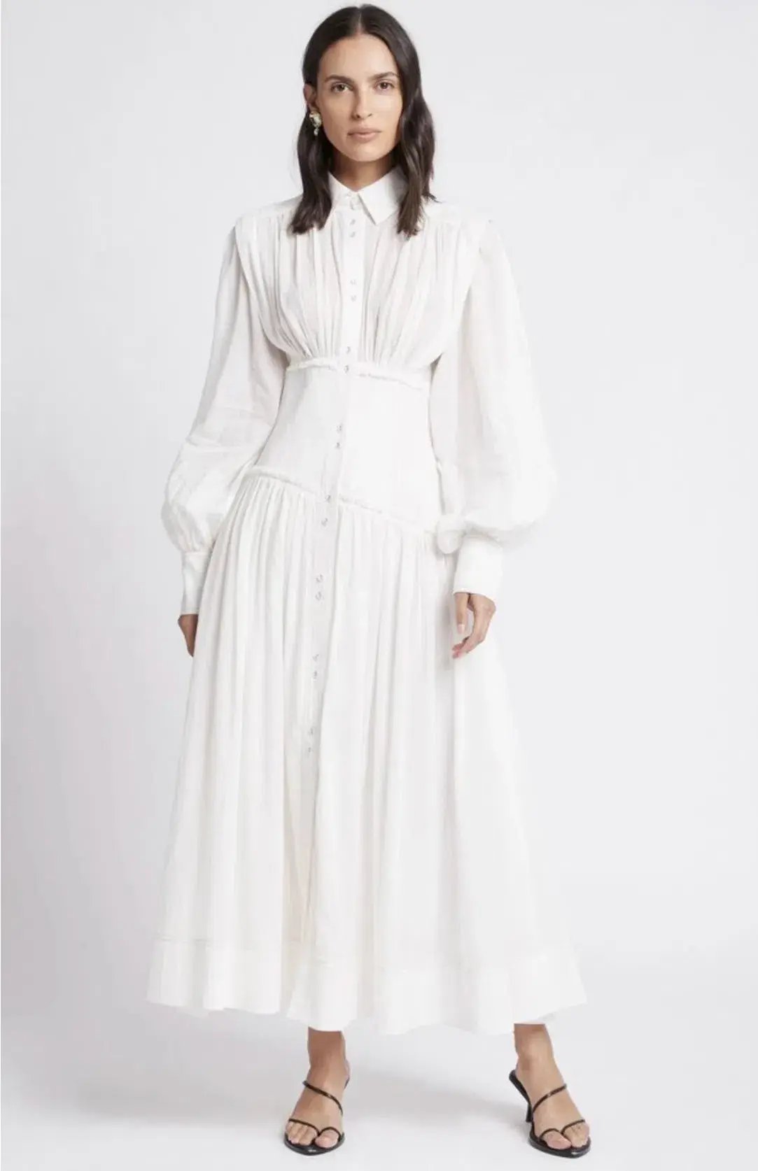 Aje Utopia Long Sleeve Dress White Size 6 photo 2