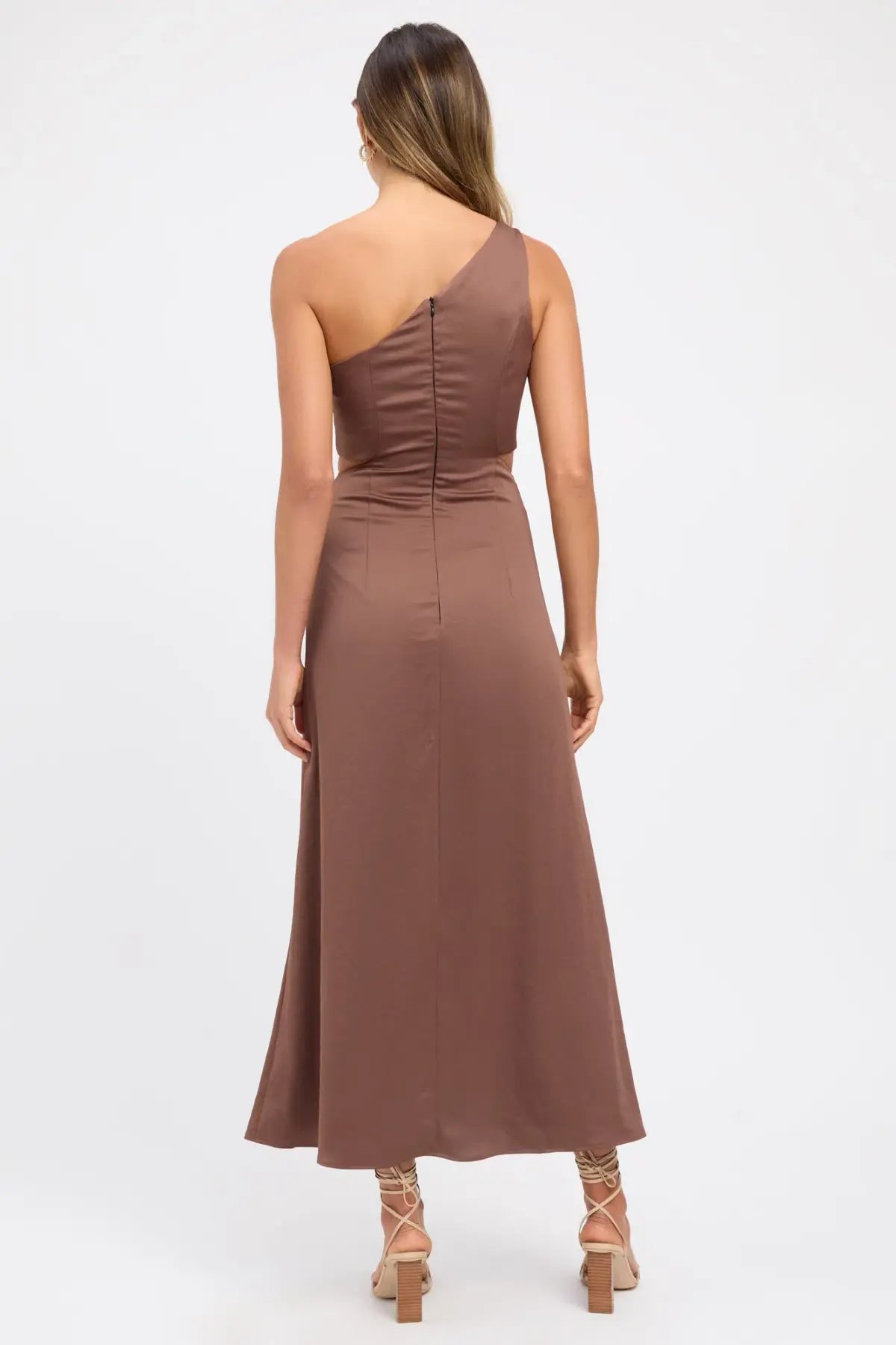 Kookai Milan Tie Midi Dress Brown Size 12 photo 2