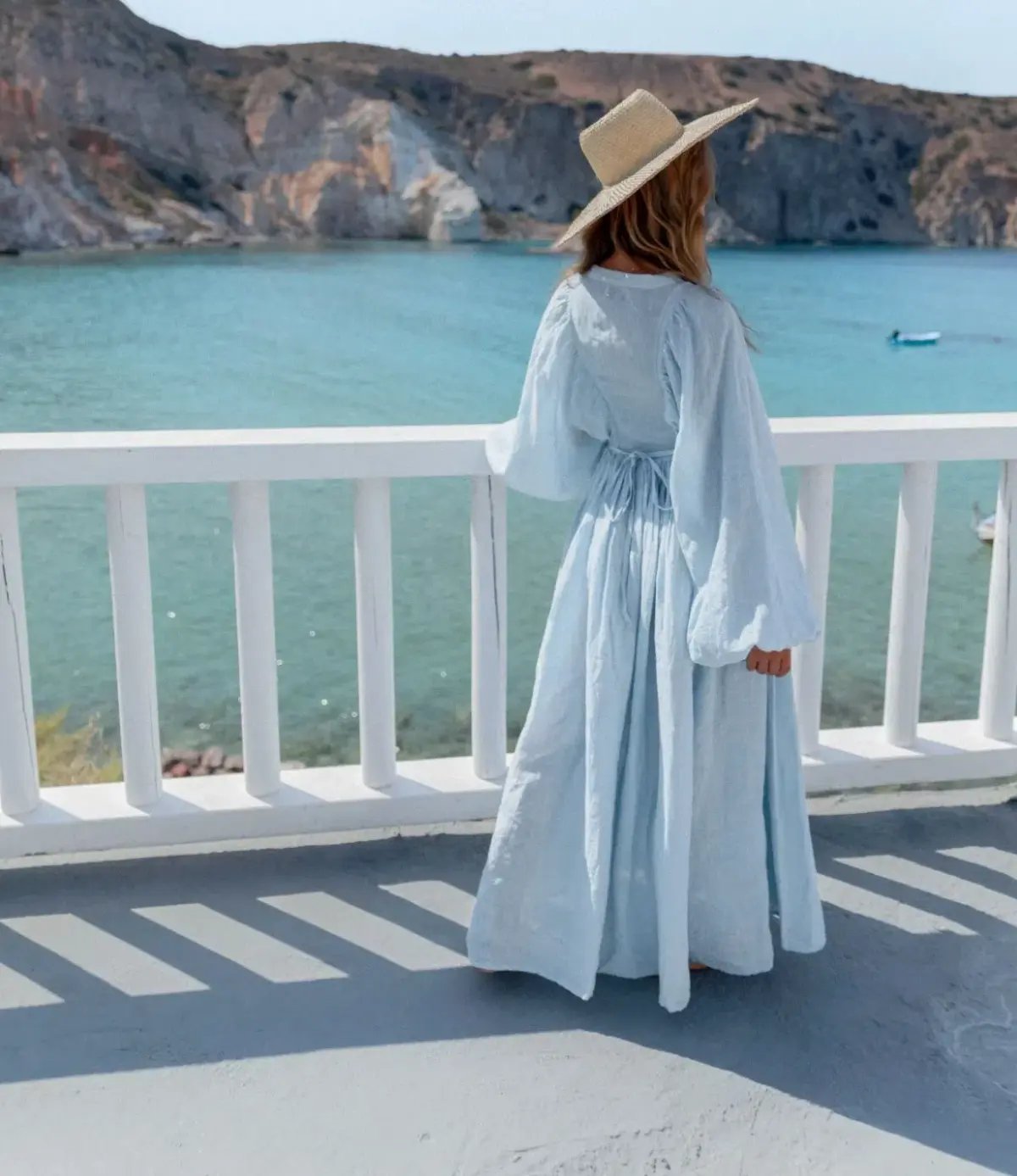 Kinga Csilla Mascali Linen Dress Blue Size 8 photo 6