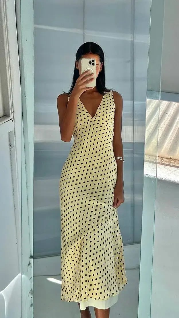 Ownley Tulip Midi Dress Butter Spots Size 8 photo 4