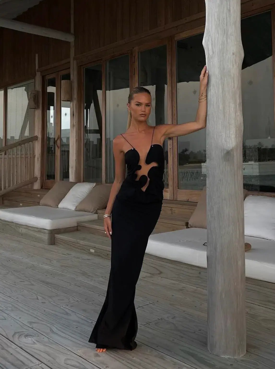 Christopher Esber Molded Venus Dress Black Size 6 photo 5