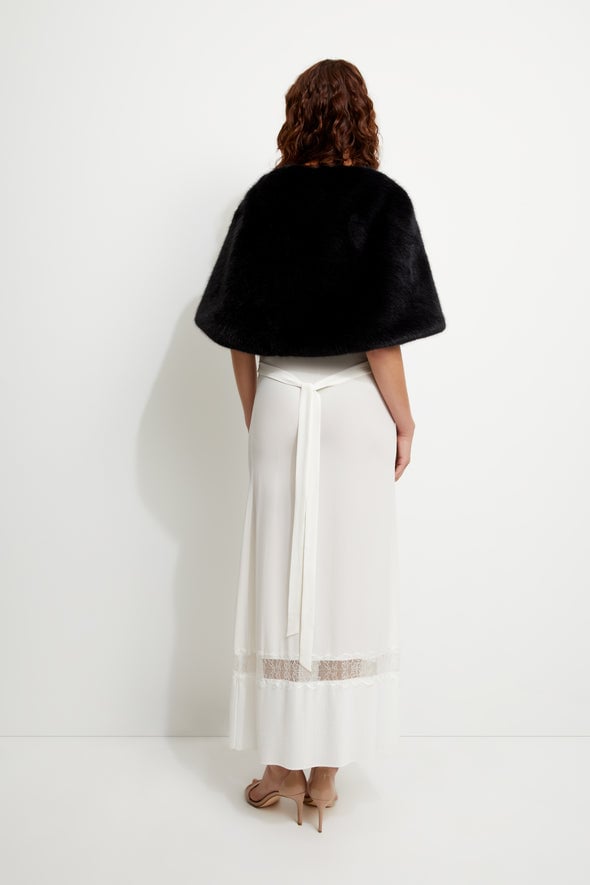UNREAL FUR Yasmine Wrap Fur Stole (Black) photo 4