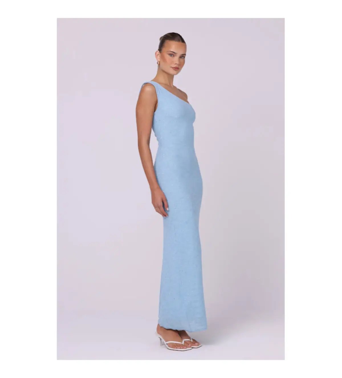 Isabelle Quinn Tula Maxi Dress Blue Sequin Size 6 photo 2