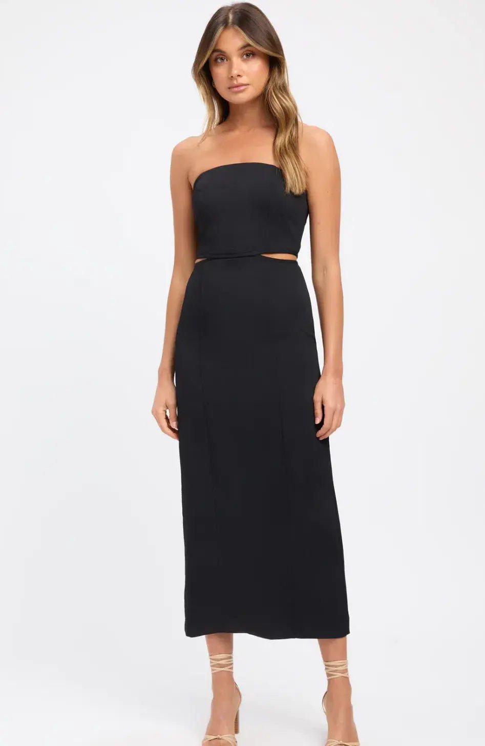 Kookai Oyster Cut Out Midi Dress Black Size 36 / Au 8 photo 4