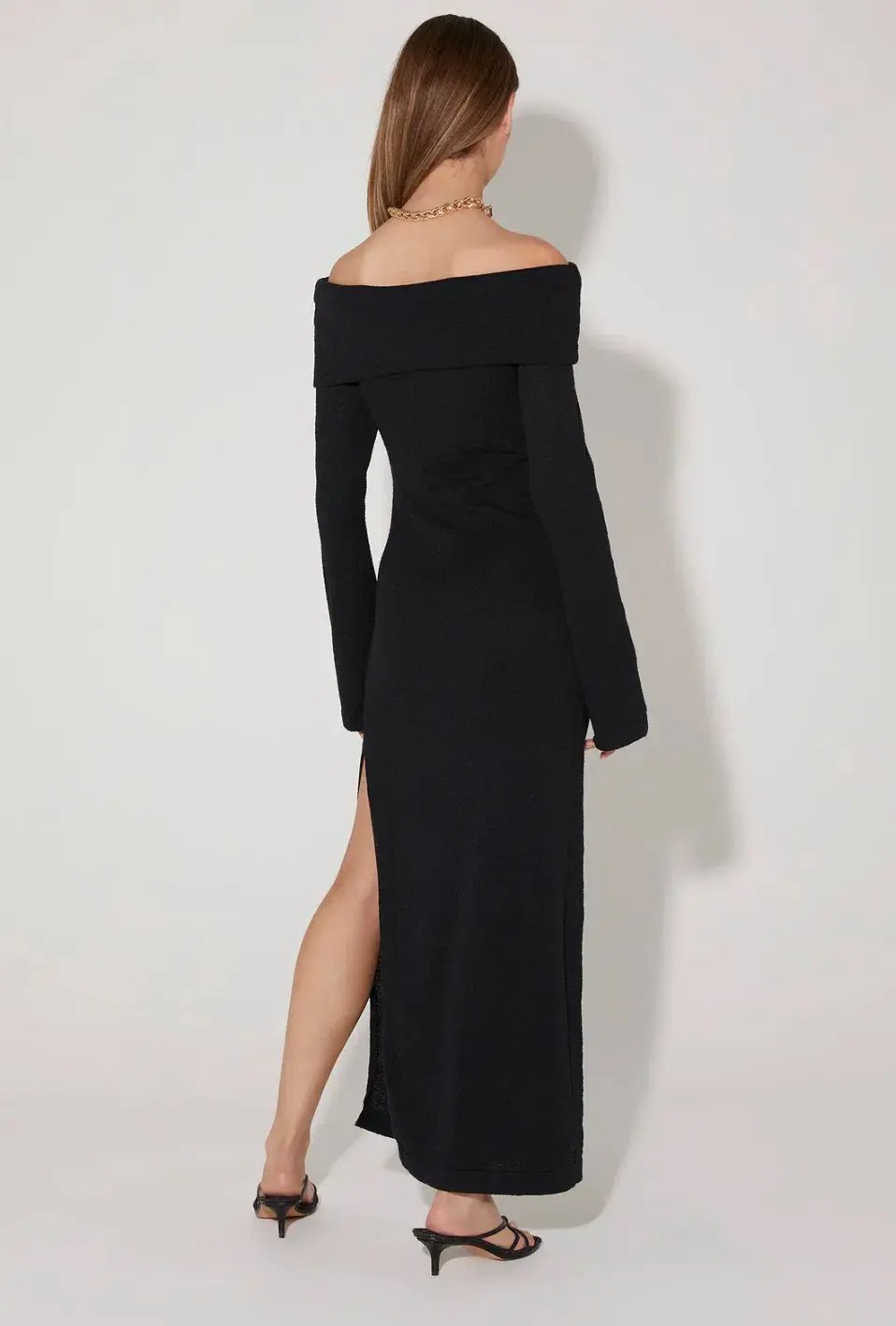 Hansen and Gretel Belair Knit Midi Dress Black Size S/ Au 8 photo 4