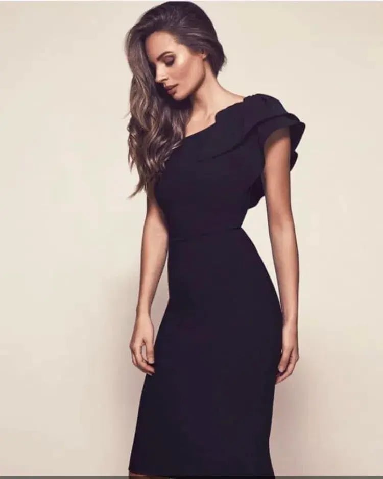 Bianca & Bridgett Karen One Shoulder Dress Black Size AU 8 photo 2