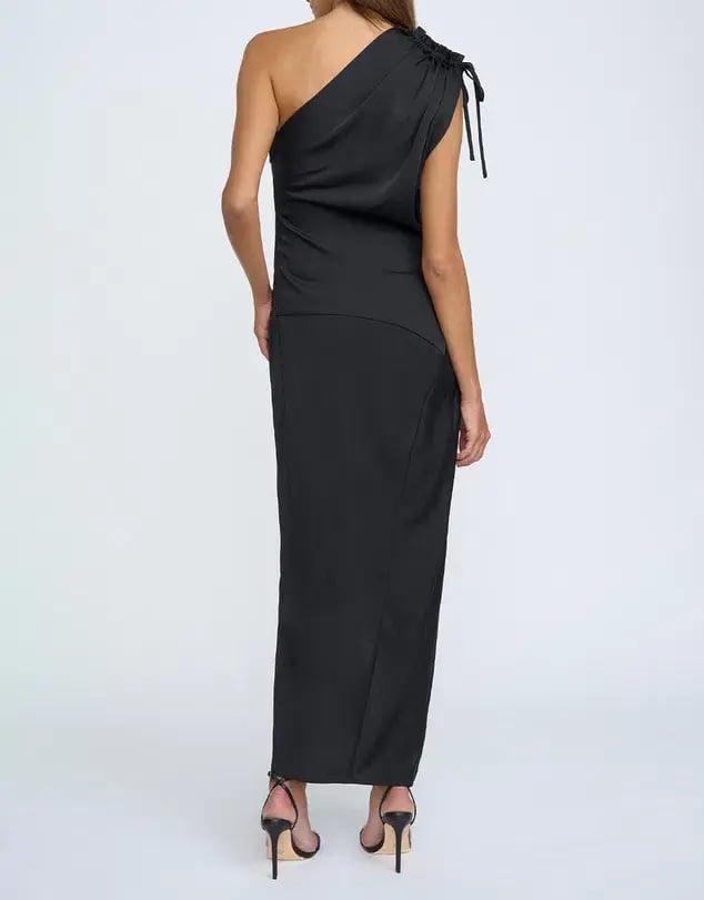 By Johnny One Shoulder Jasmine Maxi Dress Black Size 8 photo 3