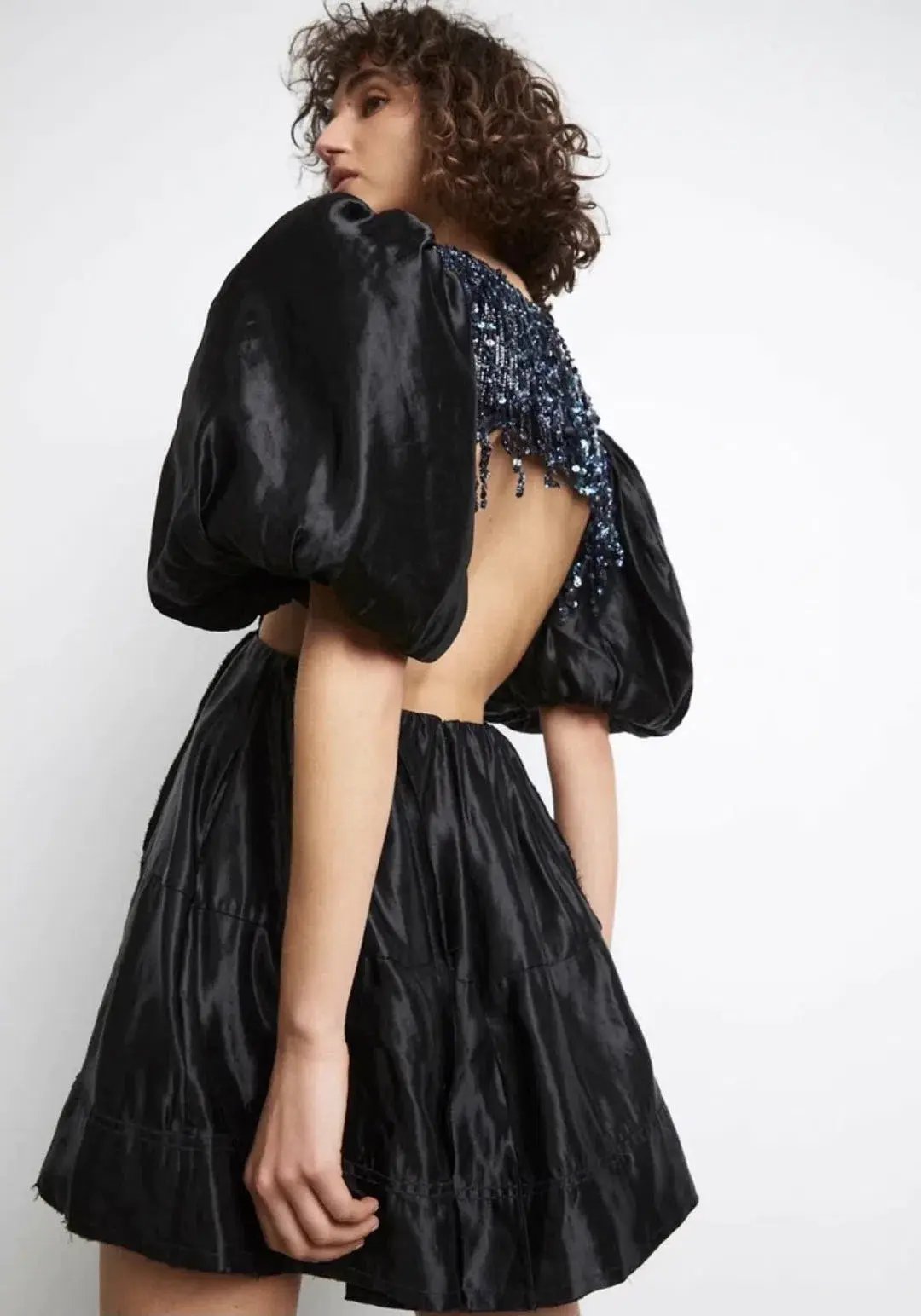 Aje Relic Beaded Dress Black Size 6 photo 4