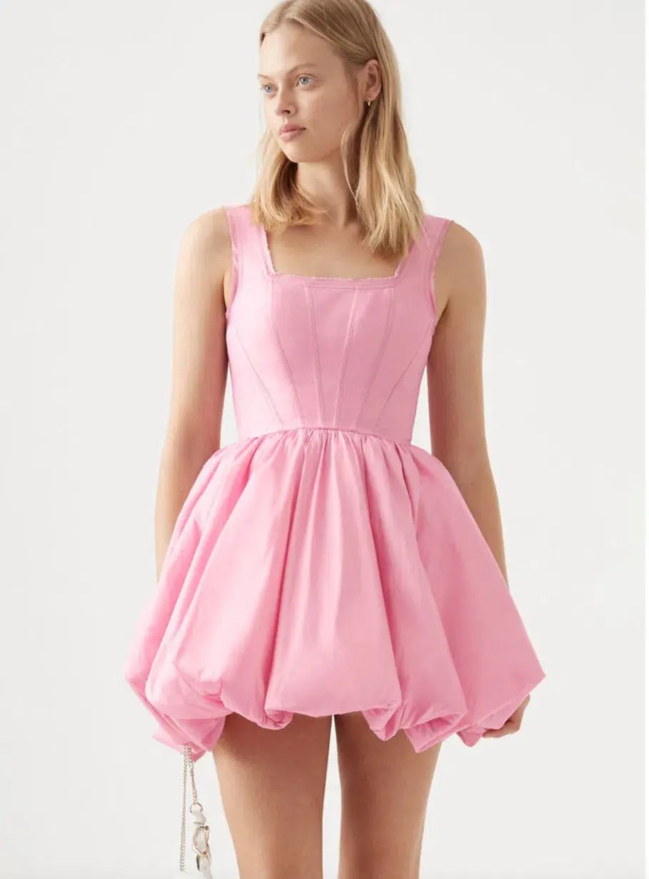 Aje Suzette Bubble Mini Dress Bon Bon Pink Size 10 photo 2