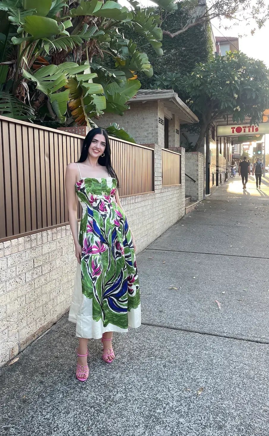 Aje Paradiso Cinched Midi Dress Print Size 8 photo 3