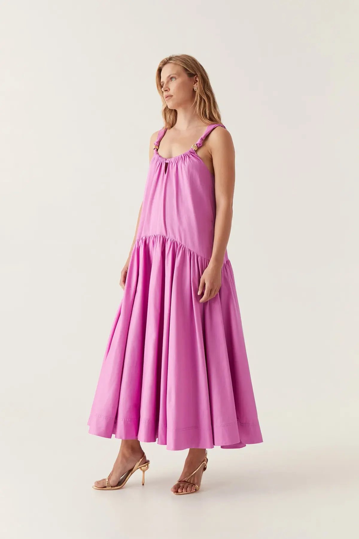 Aje Flora Midi Dress Muted Fuchsia Size 14 photo 2