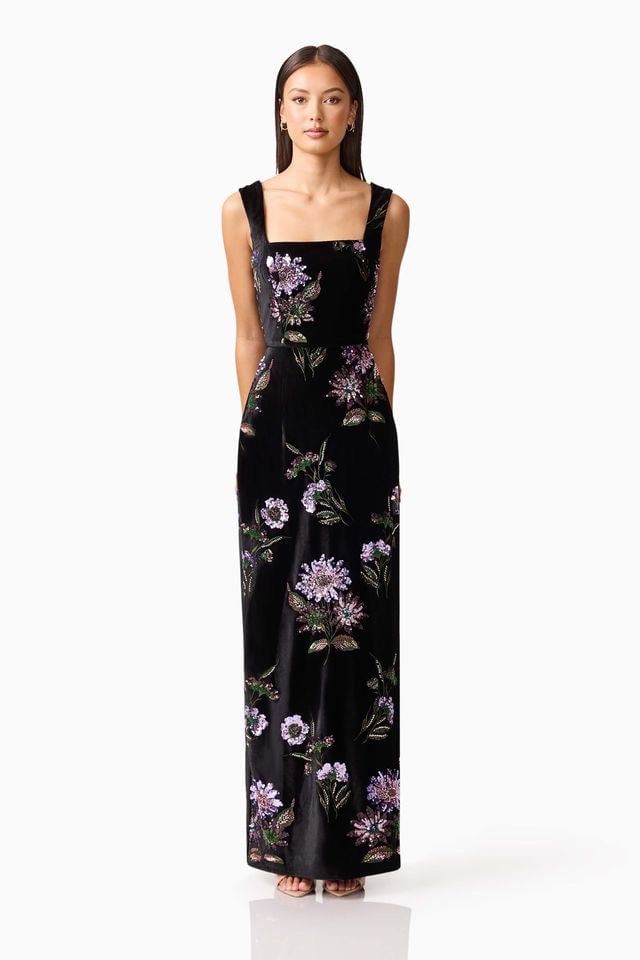 Elliatt Clio Gown - Black Multi photo 2