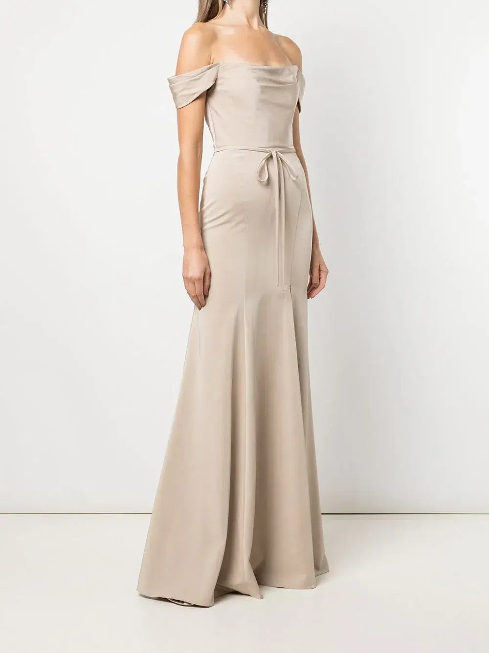 Marchesa Notte Rimini Off Shoulder Dress in Champagne Colour Size US 10 / AU 14 photo 2