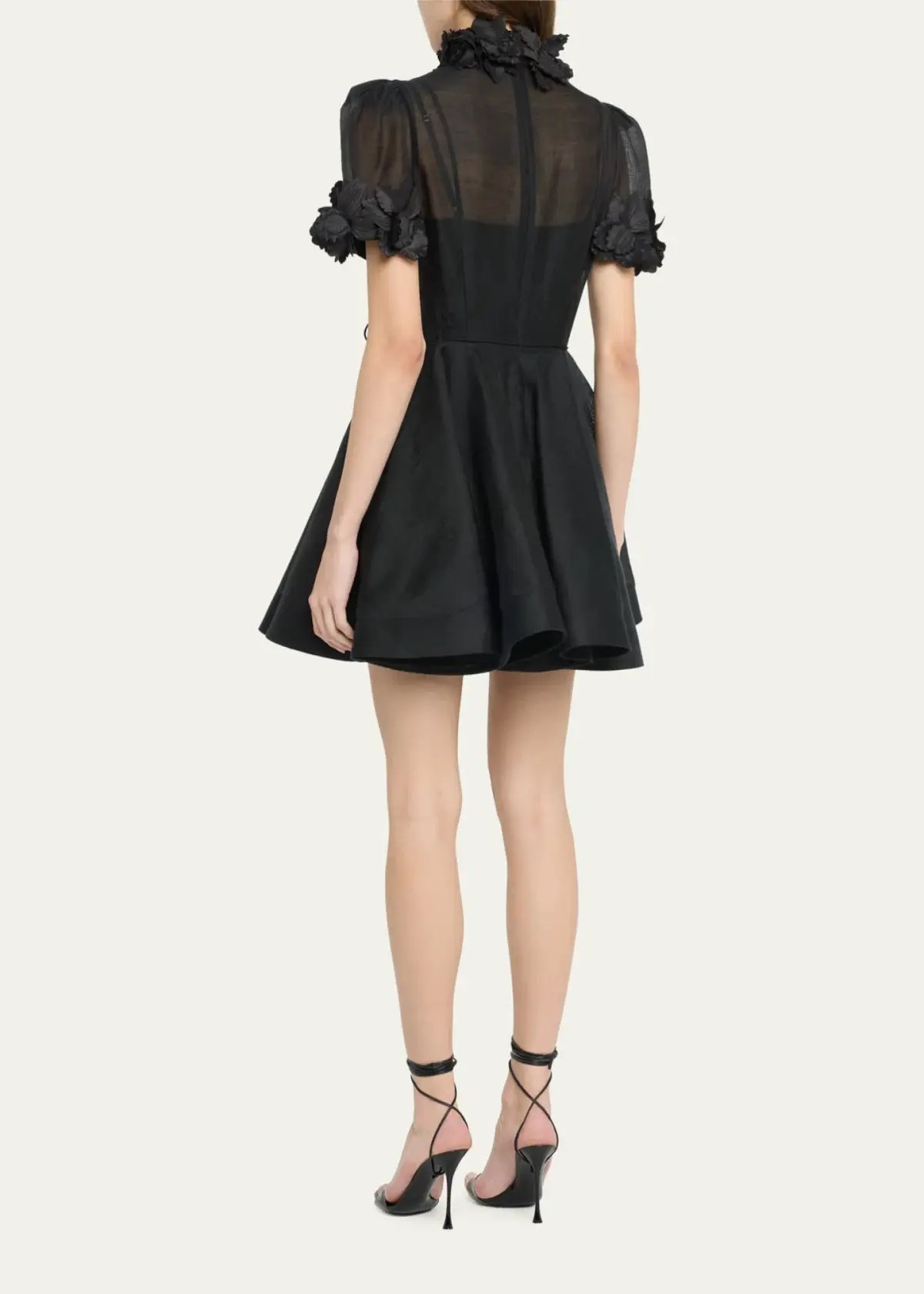 Zimmermann Luminosity Liftoff Flower Mini Dress Black Size 1 / AU 10 photo 2